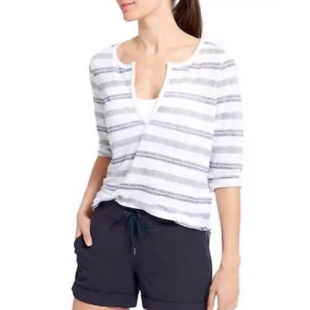 Athleta Linen Striped Shirt